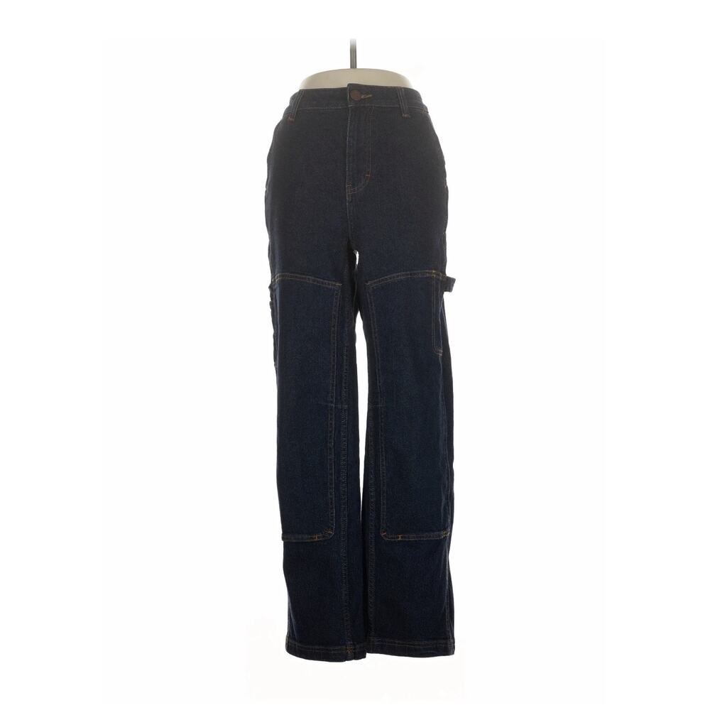 Ripton Blue Leroy High Waist Straight Leg Double Knee Cargo Jeans 25 X 30